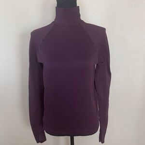 Athleta Plum Ribbed Turtleneck Top